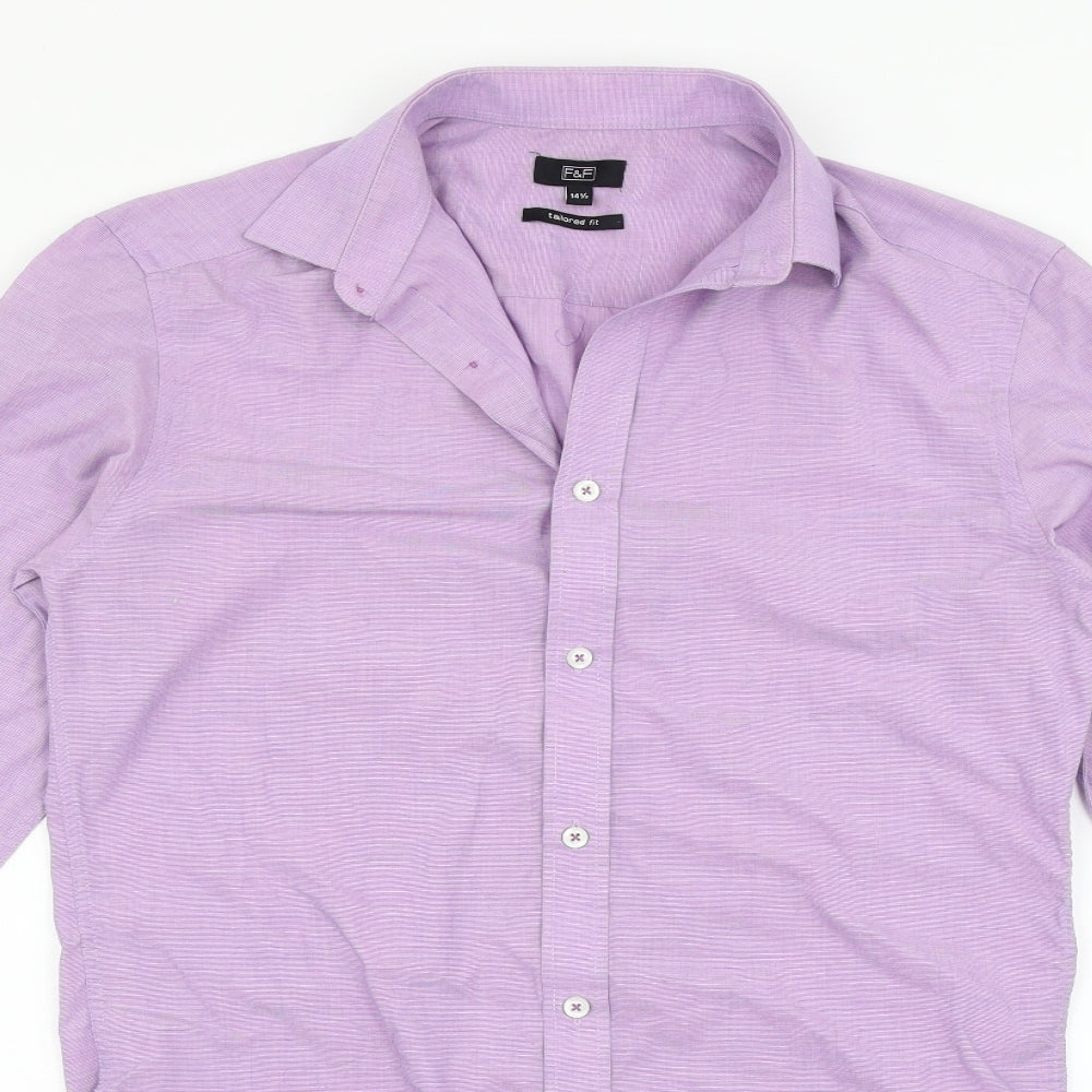 F&F Mens Purple    Button-Up Size 14.5