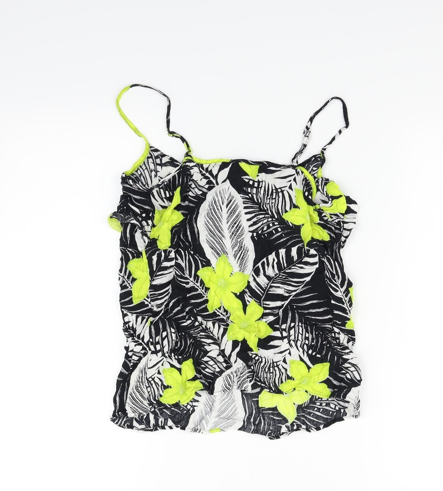 F&F Womens Green Floral  Basic T-Shirt Size 8