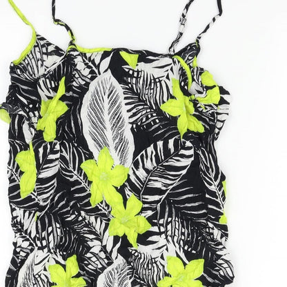 F&F Womens Green Floral  Basic T-Shirt Size 8