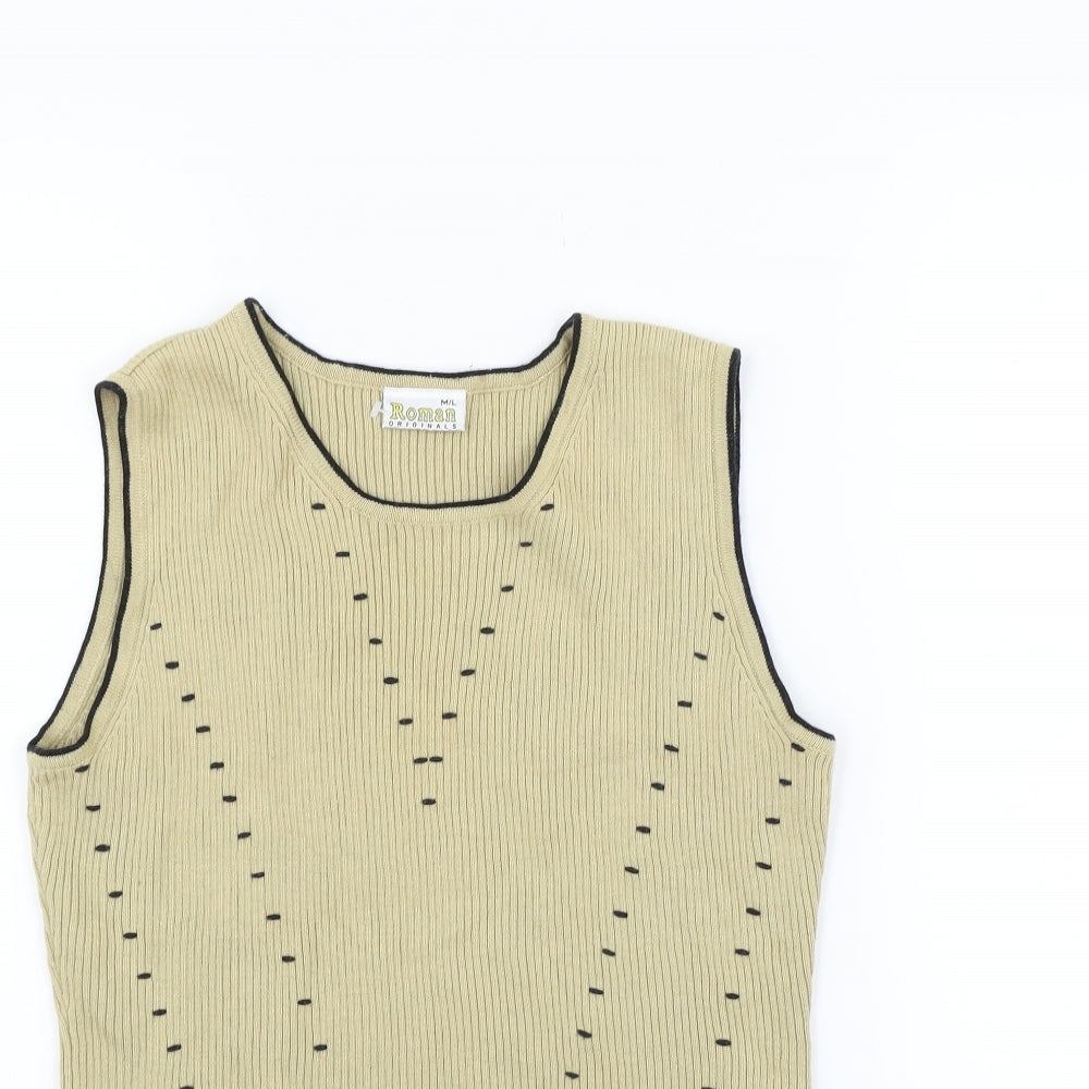 Roman Womens Beige   Vest Jumper Size M