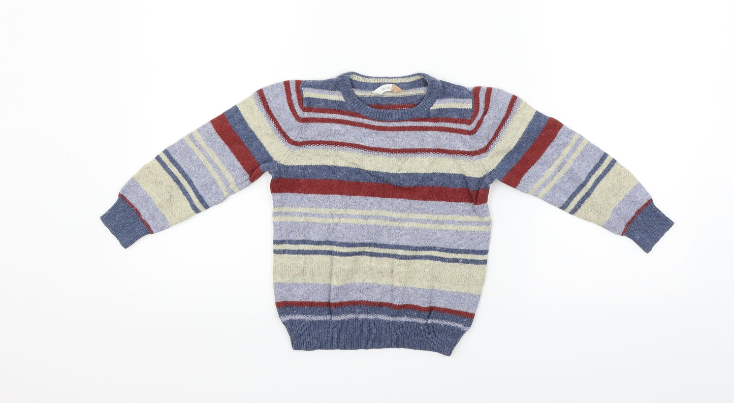 John Lewis Girls Blue Striped  Pullover Jumper Size 5 Years