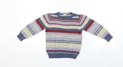 John Lewis Girls Blue Striped  Pullover Jumper Size 5 Years