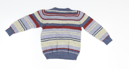 John Lewis Girls Blue Striped  Pullover Jumper Size 5 Years