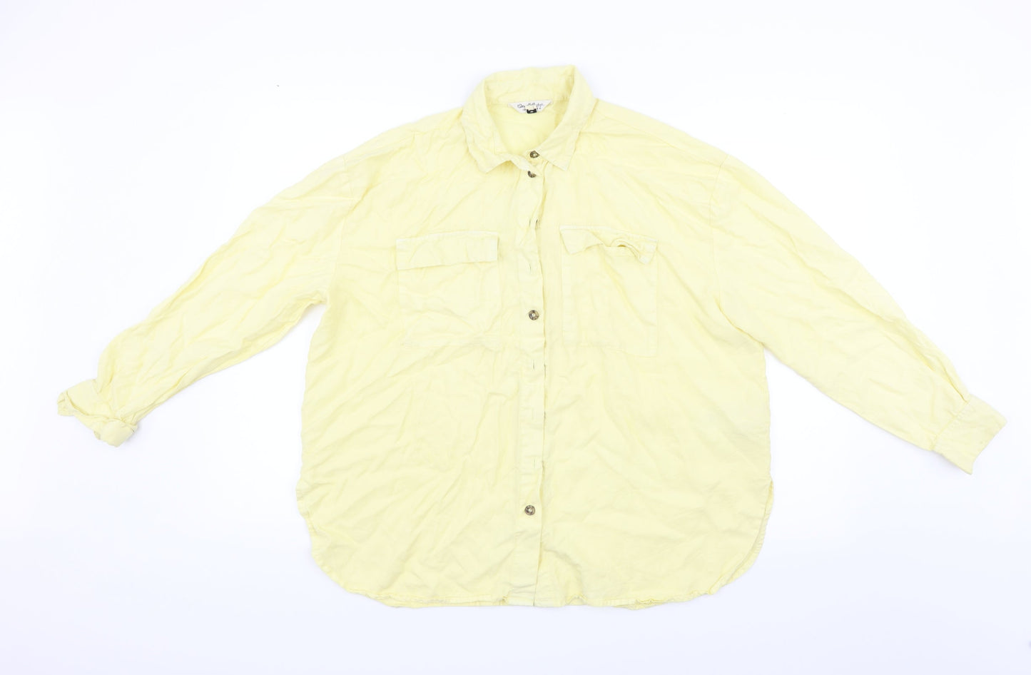 Miss Selfridge Womens Yellow   Basic Button-Up Size 14