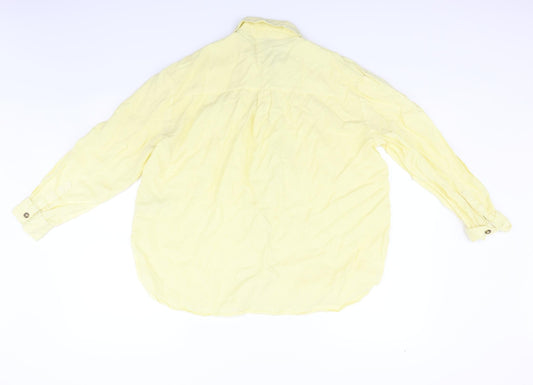 Miss Selfridge Womens Yellow   Basic Button-Up Size 14
