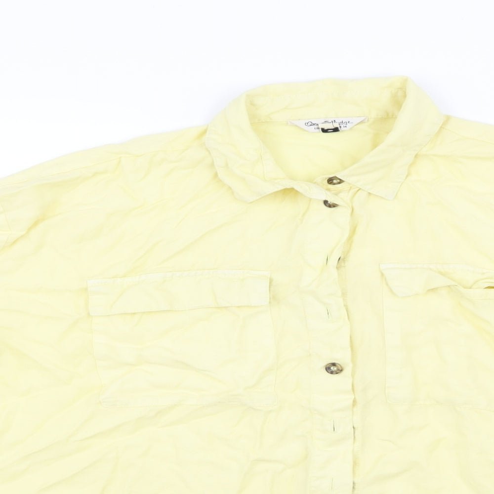 Miss Selfridge Womens Yellow   Basic Button-Up Size 14