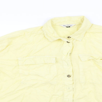Miss Selfridge Womens Yellow   Basic Button-Up Size 14