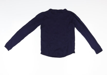 H&M Girls Blue   Basic T-Shirt Size 11 Years  - Sequin detail