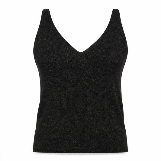 Womens UK Size S Mango Black Basic T-Shirt