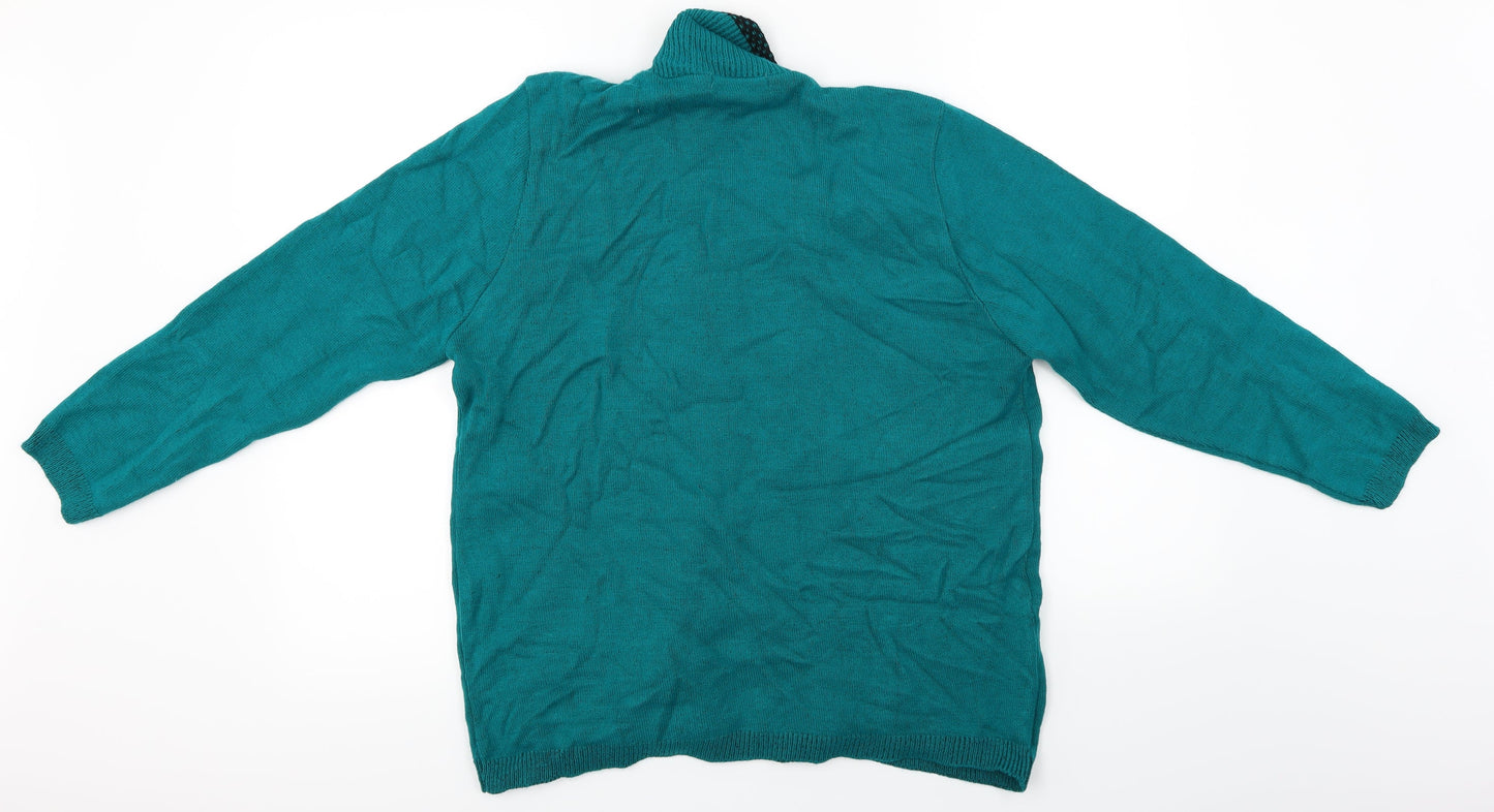 Envy  Womens Green   Cardigan Jumper Size XL
