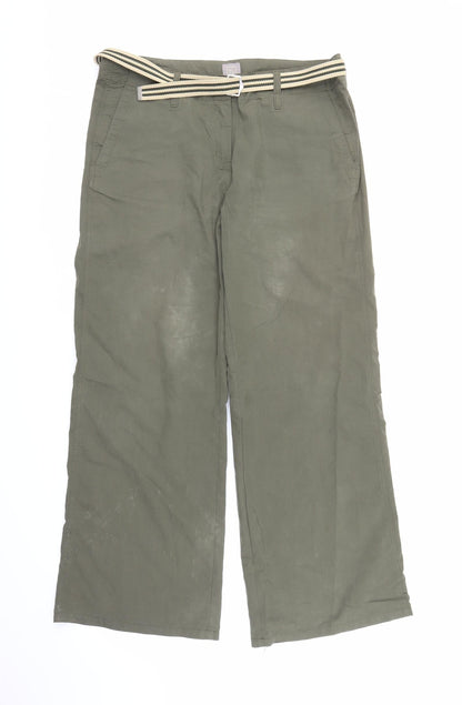 TU Womens Green   Carpenter Trousers Size 14 L29 in - Belt included