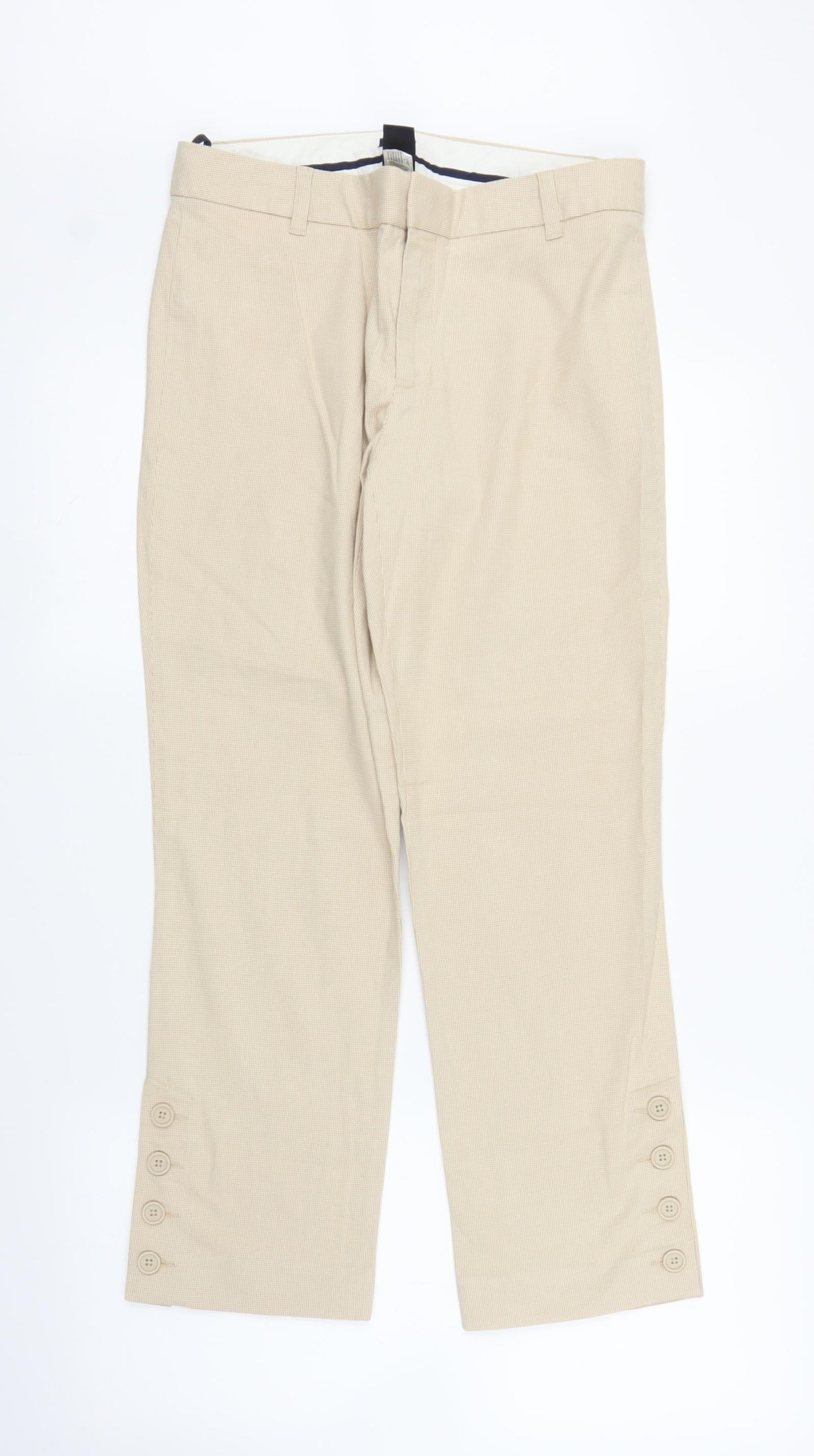 Womens UK Size 8 Gap Regular Fit Capri Beige Trousers