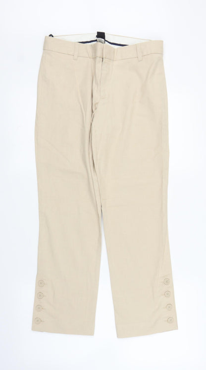Womens UK Size 8 Gap Regular Fit Capri Beige Trousers