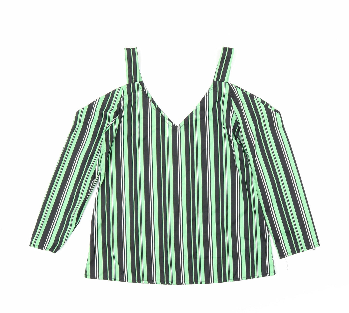 Womens UK Size S Preworn Green Basic Blouse