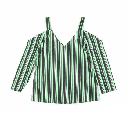 Womens UK Size S Preworn Green Basic Blouse