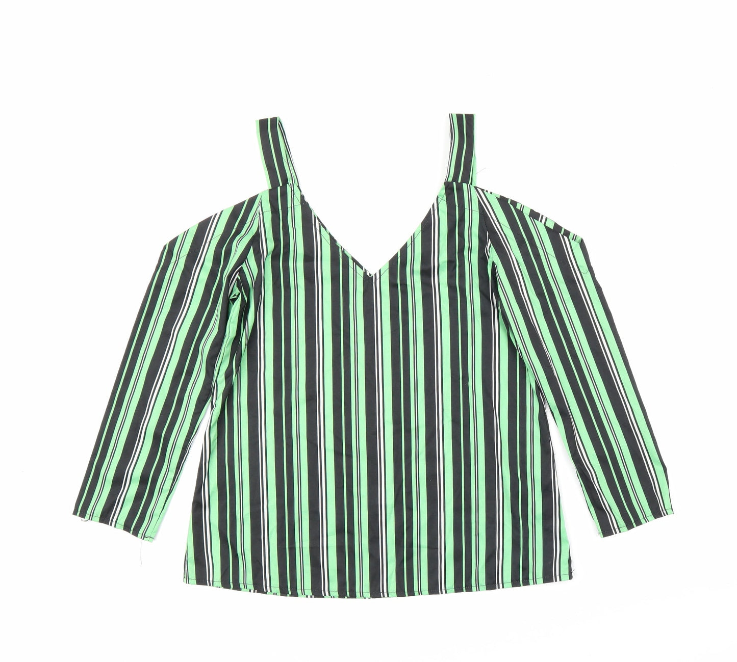 Womens UK Size S Preworn Green Basic Blouse