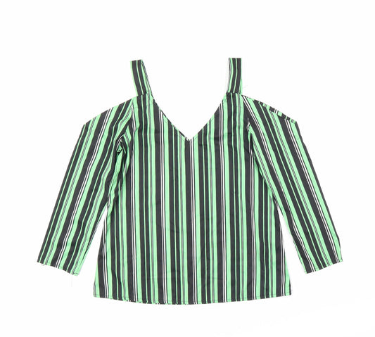 Womens UK Size S Preworn Green Basic Blouse
