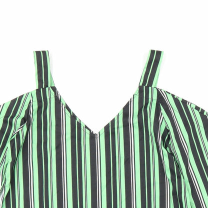 Womens UK Size S Preworn Green Basic Blouse