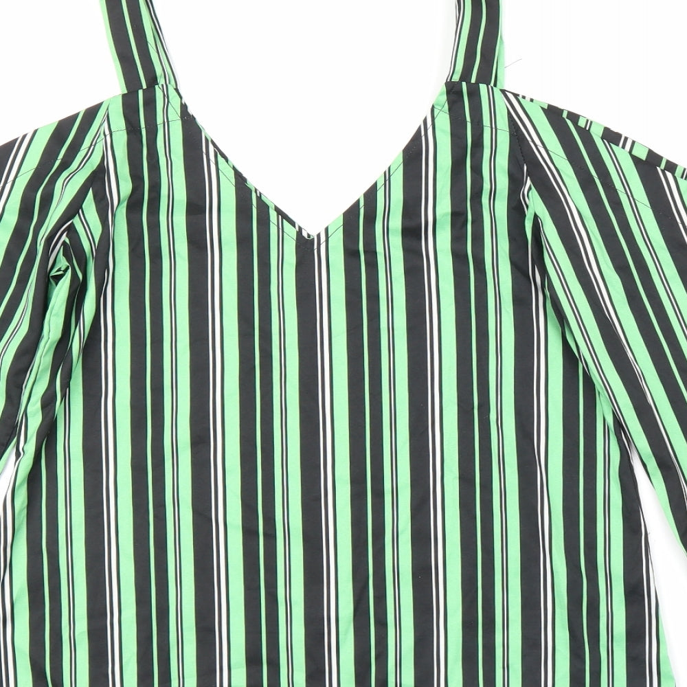 Womens UK Size S Preworn Green Basic Blouse