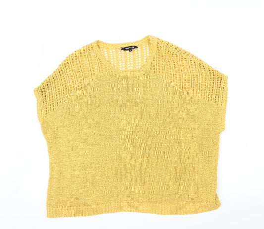 Peacocks Womens Yellow   Pullover Jumper Size S