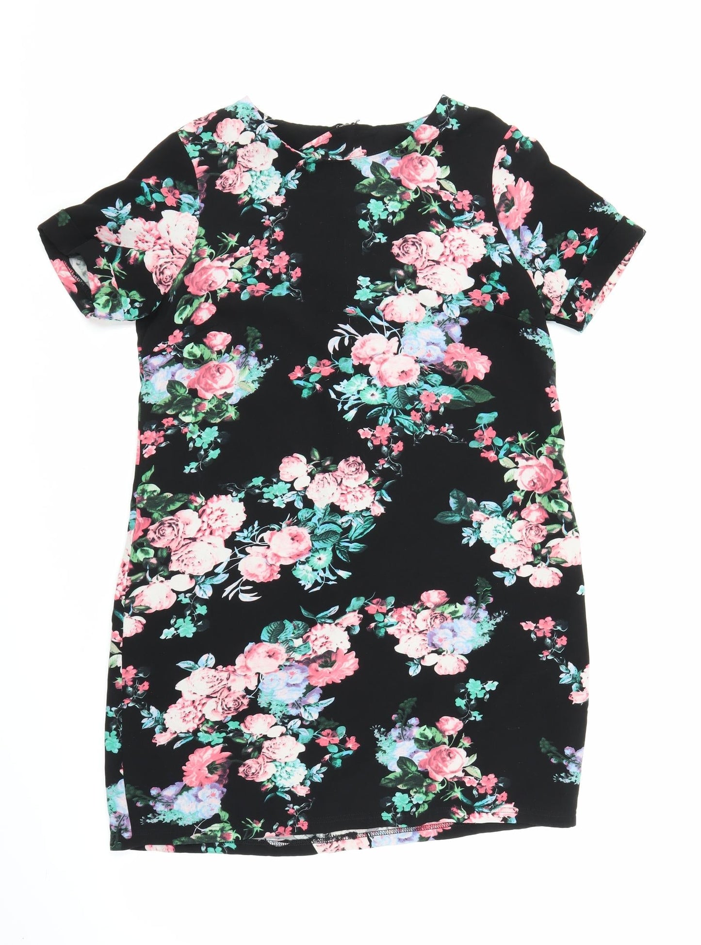 Poppy Lux Womens Black Floral  Sheath  Size 14