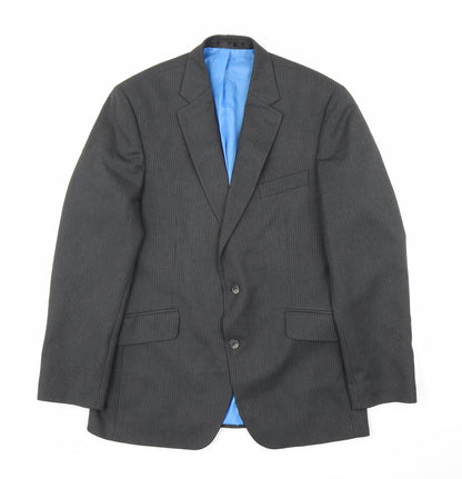F&F Mens Black Striped  Jacket Suit Jacket Size 42