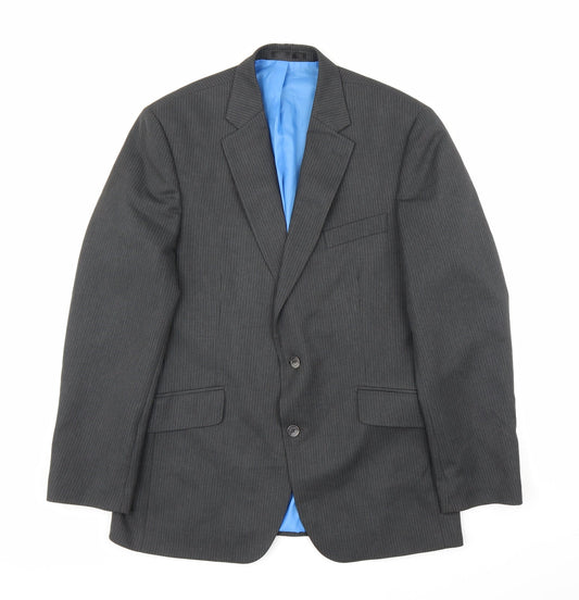 F&F Mens Black Striped  Jacket Suit Jacket Size 42