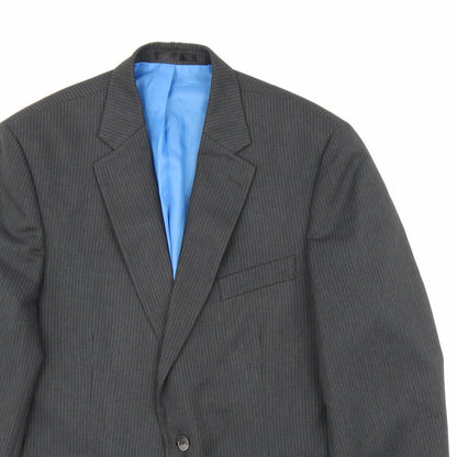 F&F Mens Black Striped  Jacket Suit Jacket Size 42