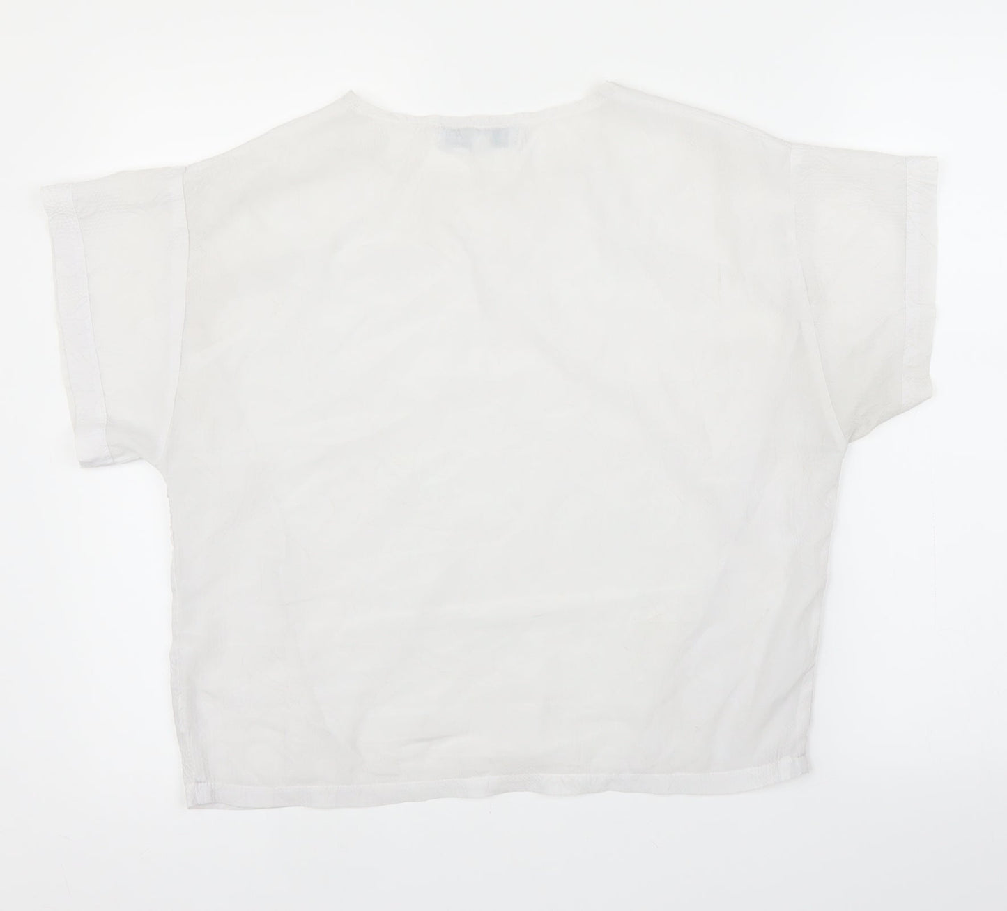 Womens UK Size 12 Diffuse White Basic Blouse