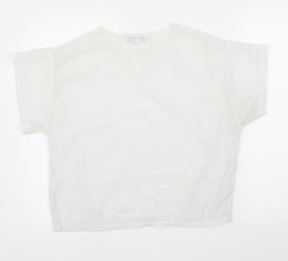 Womens UK Size 12 Diffuse White Basic Blouse