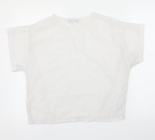 Womens UK Size 12 Diffuse White Basic Blouse