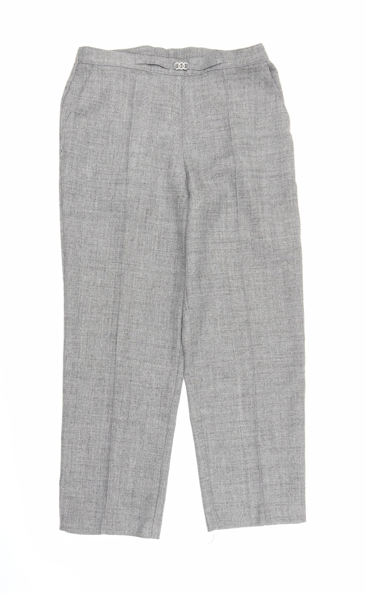 M&S Womens Grey   Capri Trousers Size 14 L25 in