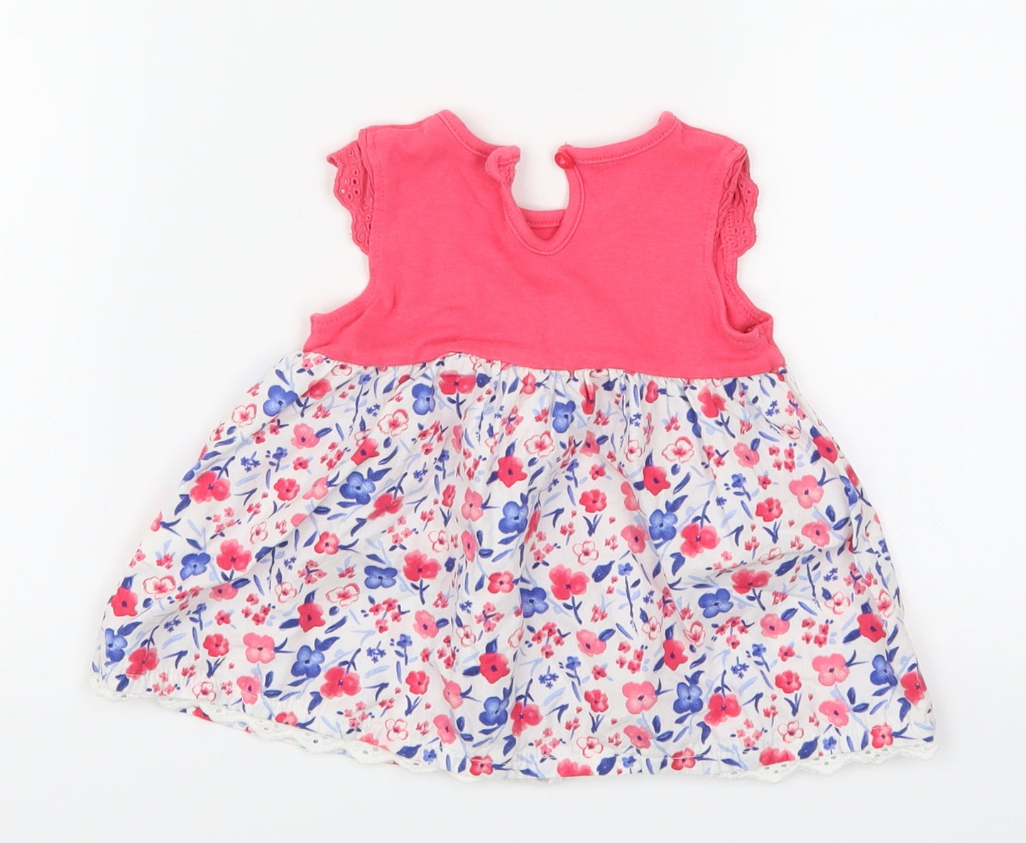 George Girls Pink Floral  Skater Dress  Size 0-3 Months