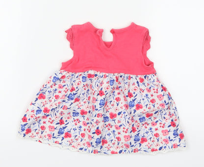 George Girls Pink Floral  Skater Dress  Size 0-3 Months