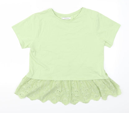 Womens UK Size S MNG Green Basic T-Shirt