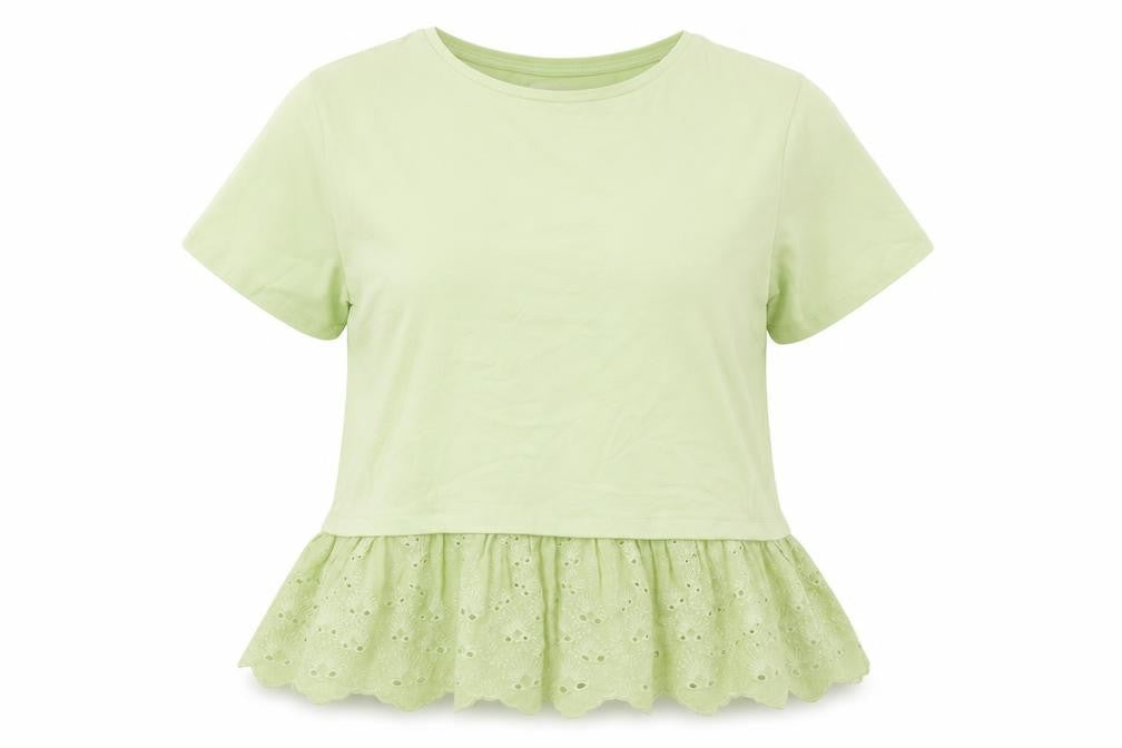 Womens UK Size S MNG Green Basic T-Shirt