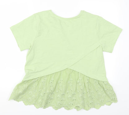 Womens UK Size S MNG Green Basic T-Shirt