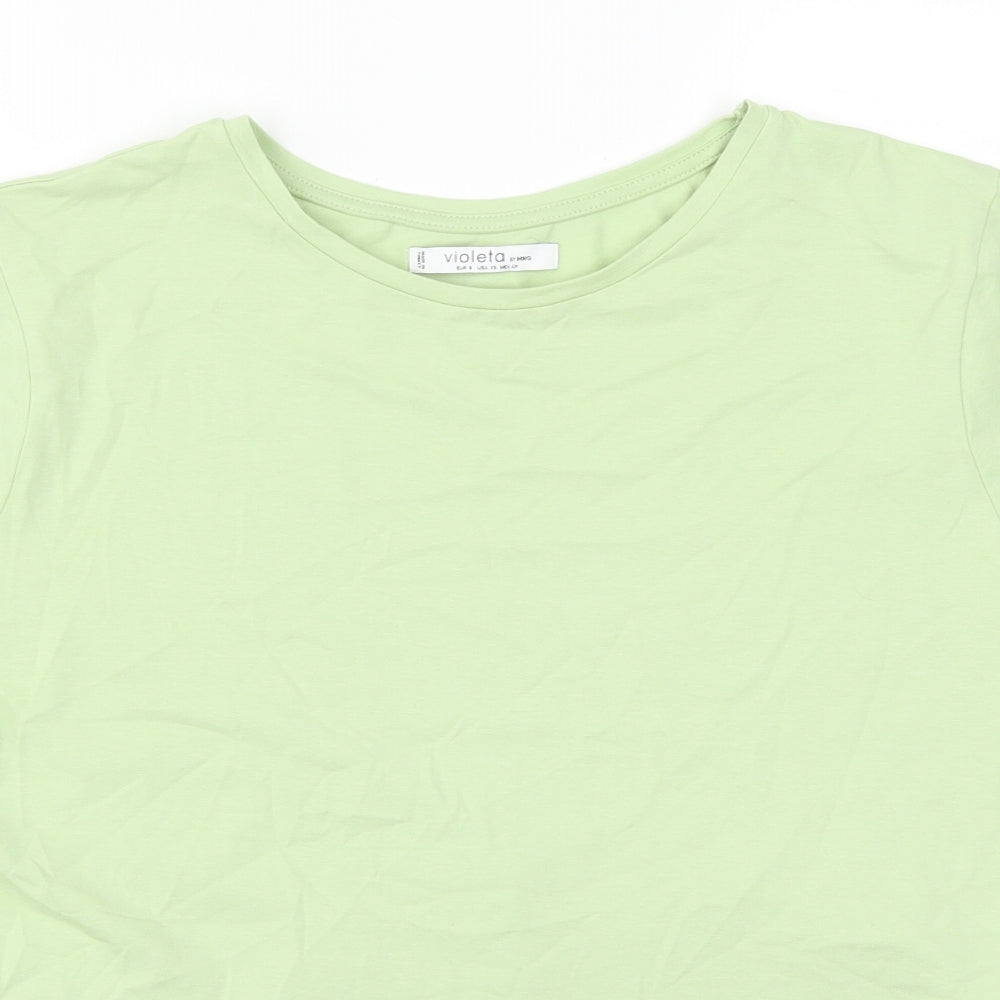 Womens UK Size S MNG Green Basic T-Shirt