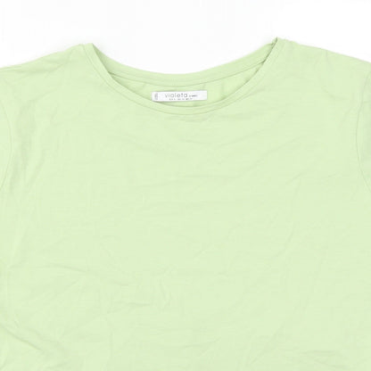 Womens UK Size S MNG Green Basic T-Shirt