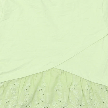 Womens UK Size S MNG Green Basic T-Shirt