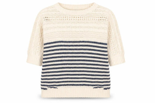 Oasis Womens Beige Striped  Pullover Jumper Size L
