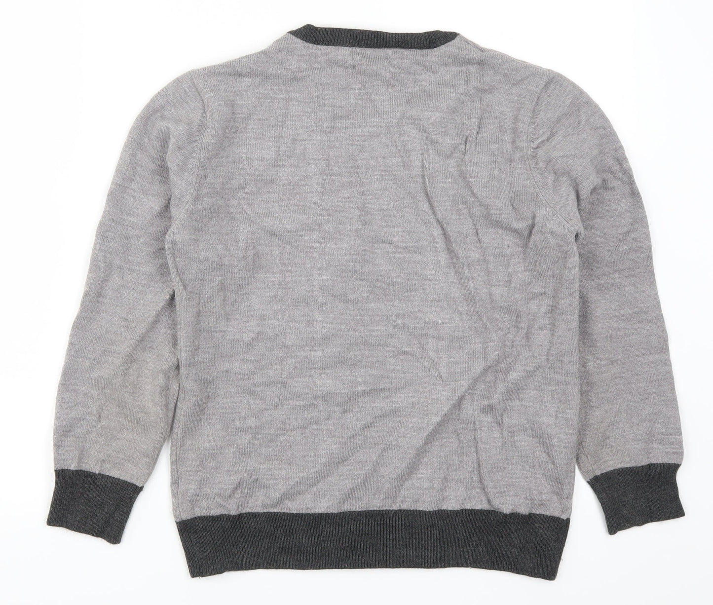 Ann Marie Womens Grey Striped  Pullover Jumper Size S