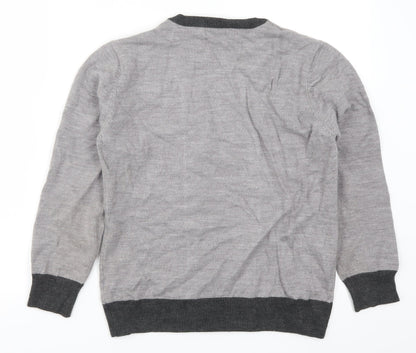 Ann Marie Womens Grey Striped  Pullover Jumper Size S