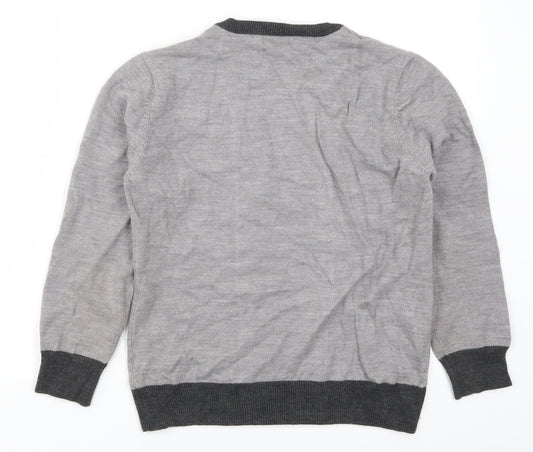 Ann Marie Womens Grey Striped  Pullover Jumper Size S