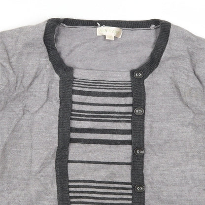 Ann Marie Womens Grey Striped  Pullover Jumper Size S