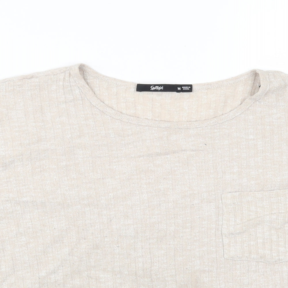 Sportsgirl Womens Beige   Cropped T-Shirt Size M