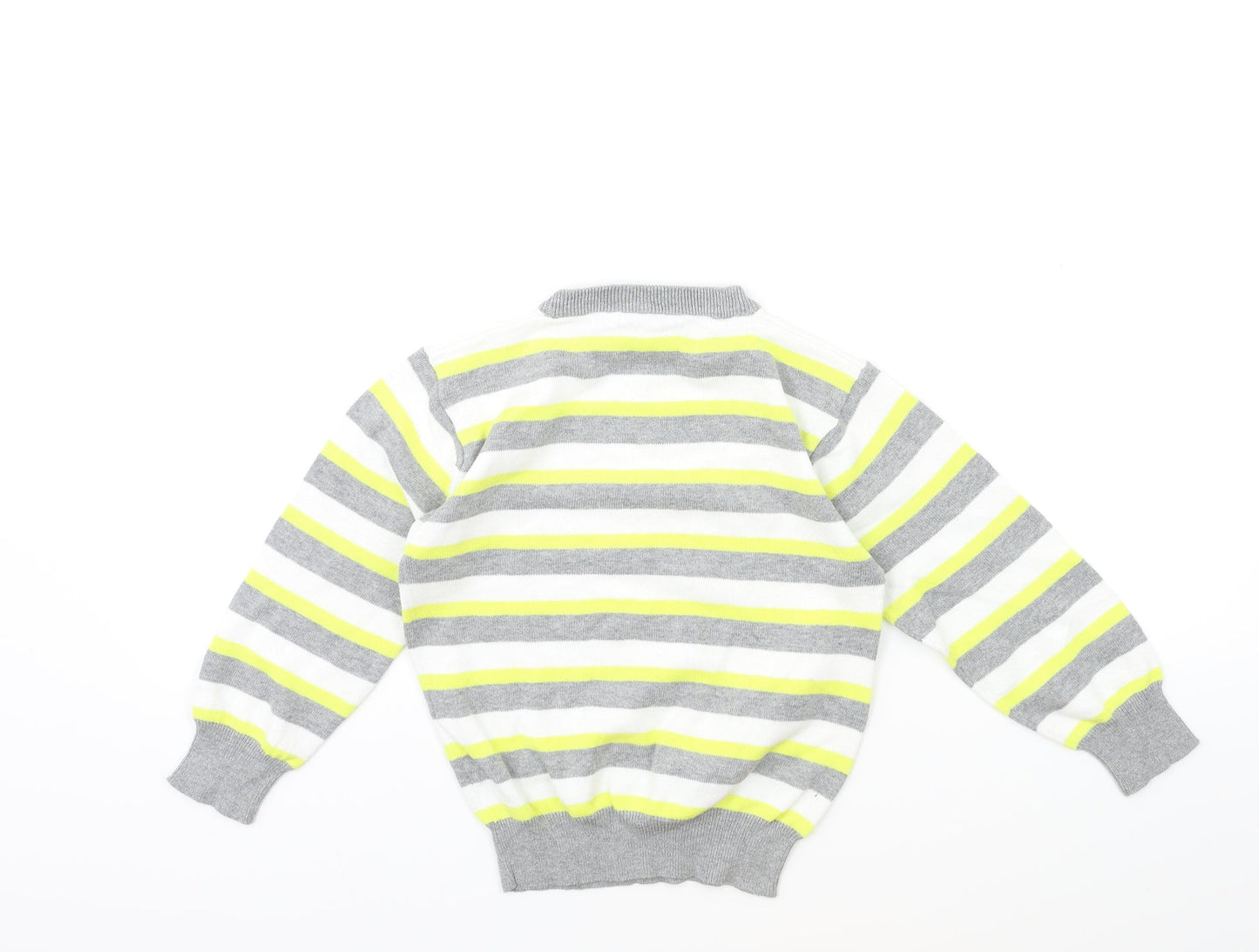 Rebel Boys White Striped  Pullover Jumper Size 4-5 Years