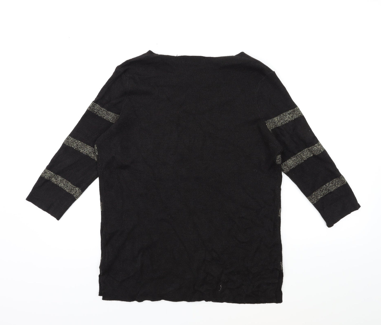 Marks and Spencer Womens Brown Striped Knit Pullover Jumper Size 10