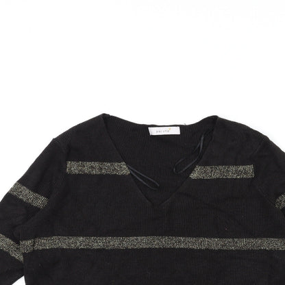 Marks and Spencer Womens Brown Striped Knit Pullover Jumper Size 10