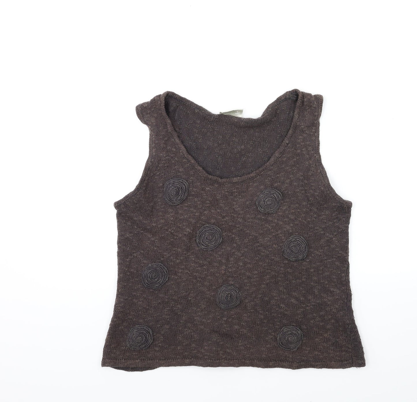 Minuet Womens Brown  Knit Pullover Jumper Size 14